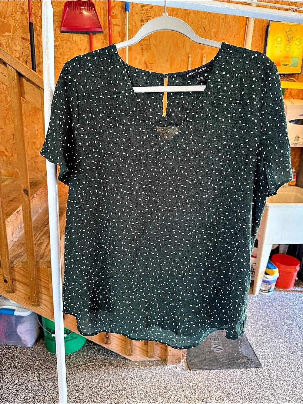 41 Hawthorn Polka Dot Blouse in Black & White Size Large